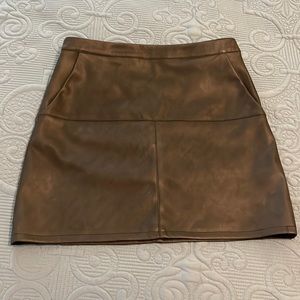 Faux Leather black mini skirt